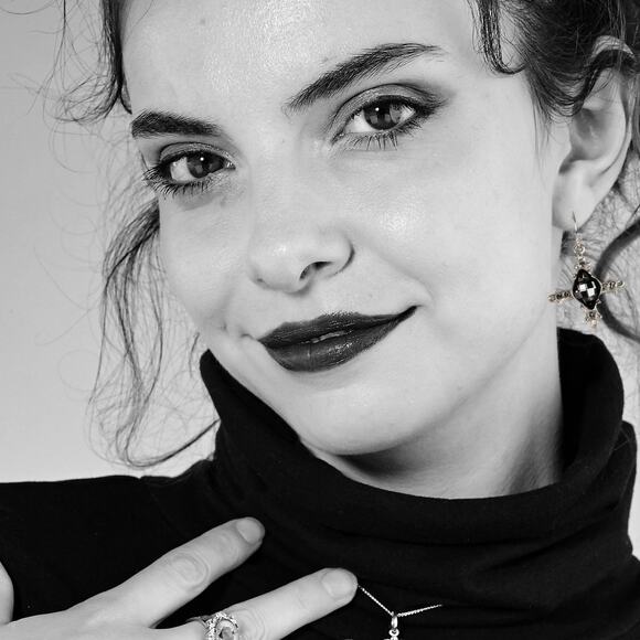 VIRGINS SAINTS & ANGELS VSA Ice Cross Earrings in Silver & Night - Picture 2 of 6